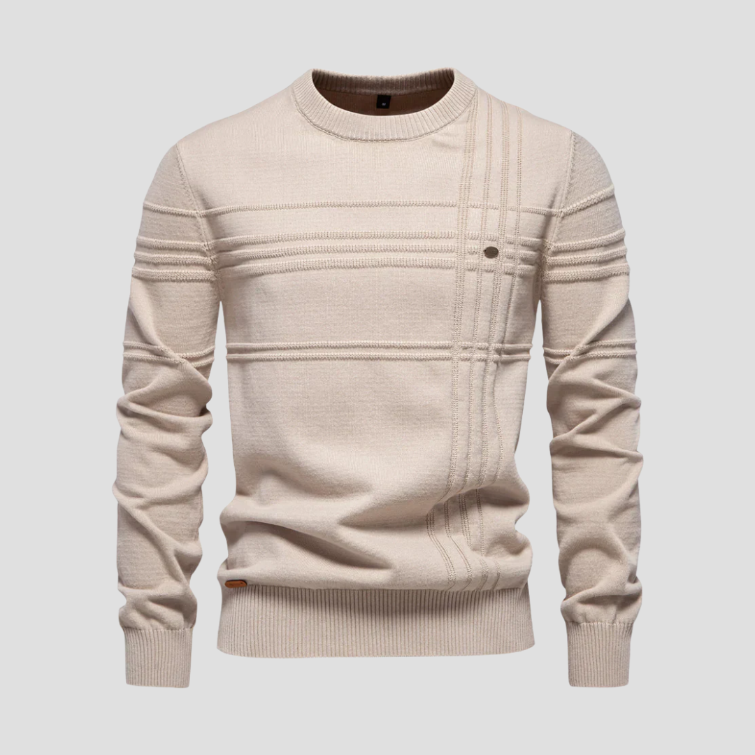 VogeLuxe | Pull en maille texturée géométrique pour homme 4