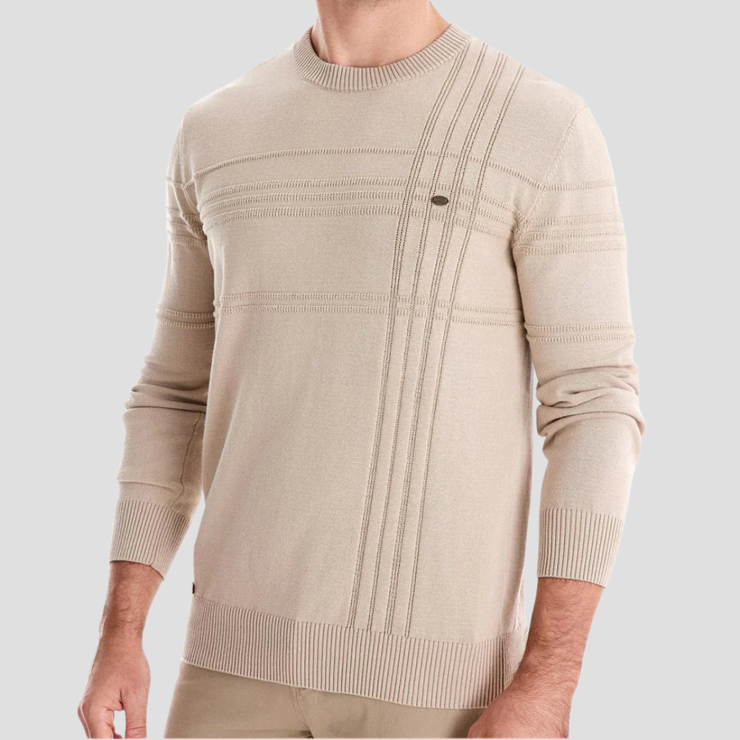 VogeLuxe | Pull en maille texturée géométrique pour homme 5