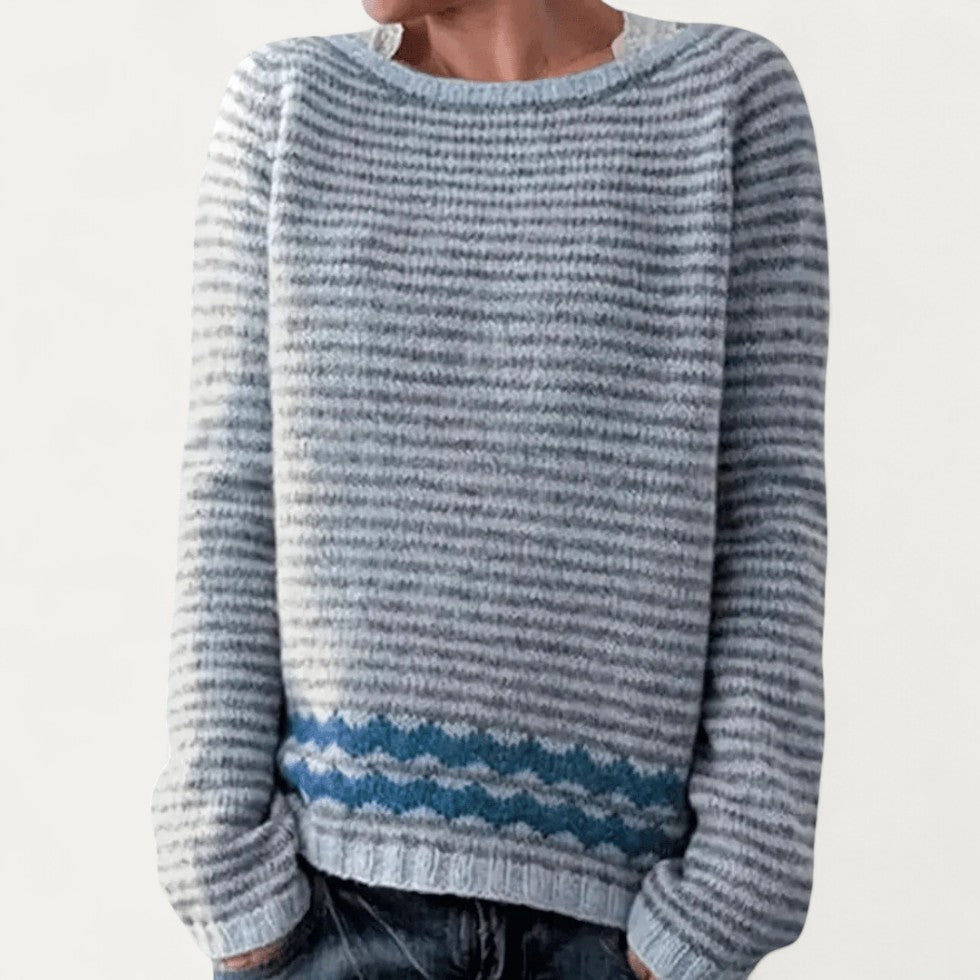 Pull Rayé Femme en Laine Douce - PanierRoyale