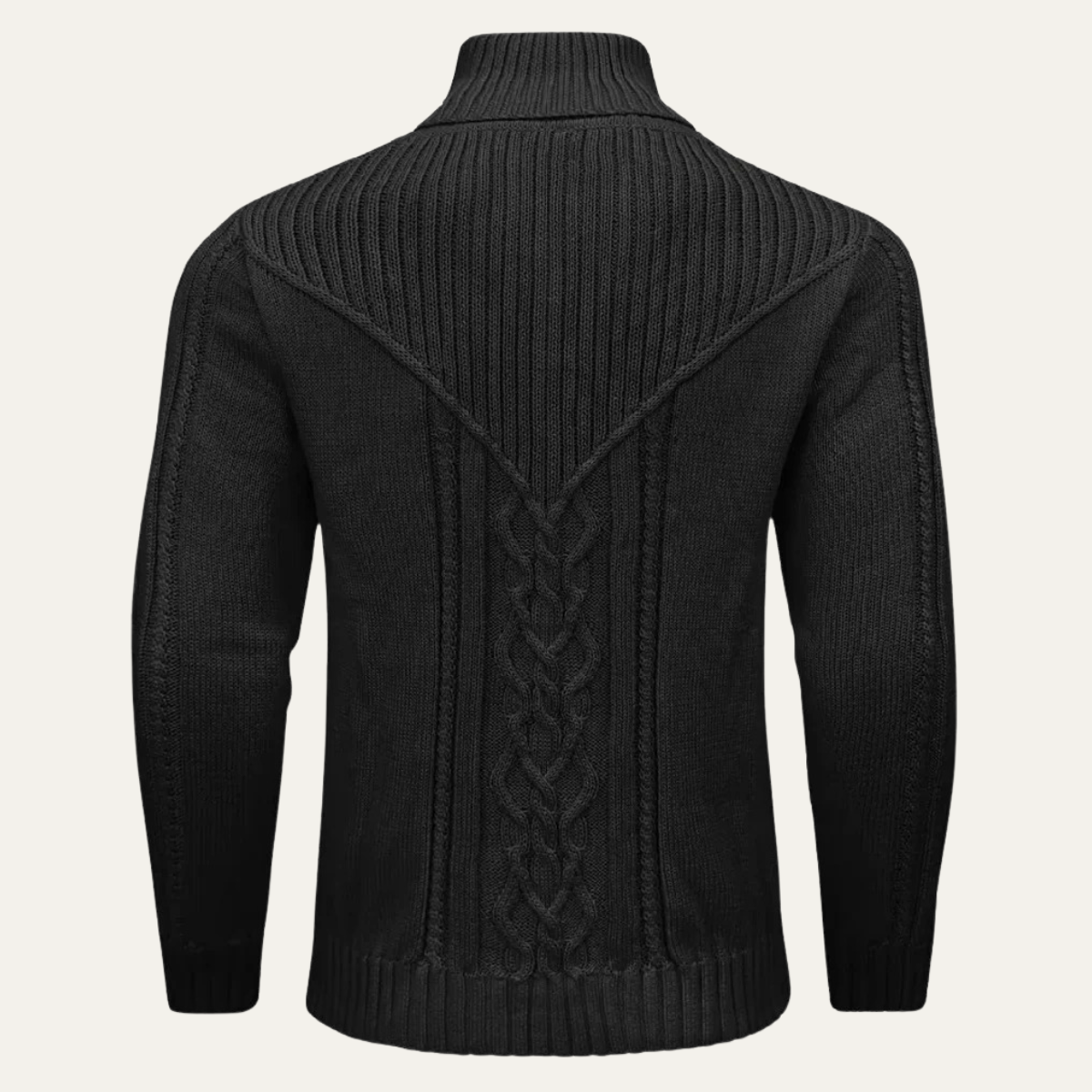 VogeLuxe | Pull en maille torsadée à col châle pour homme 4
