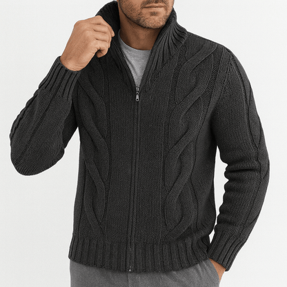 Pull Homme Col Montant en Maille Épaisse - PanierRoyale