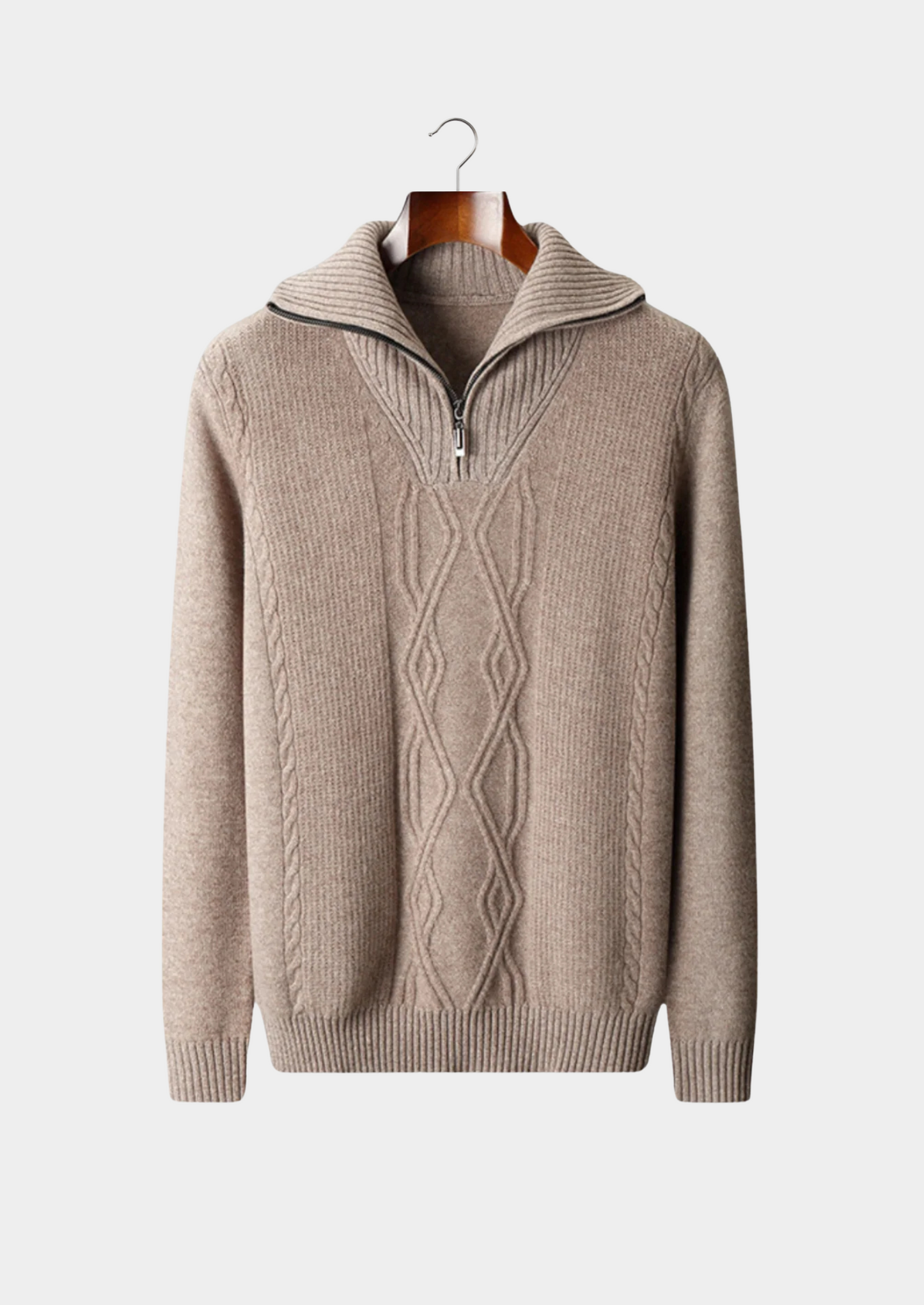 Pull Homme Col Zippé en Laine Mélangée - PanierRoyale