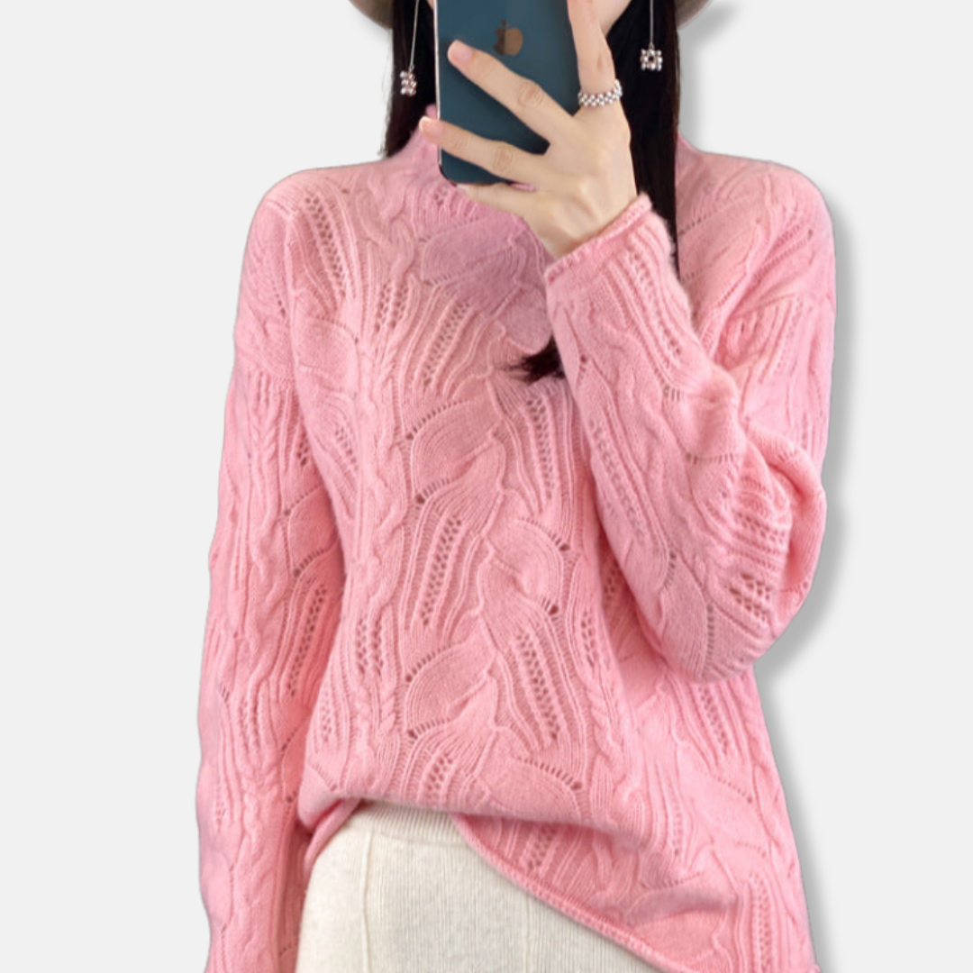 VogeLuxe | Pull en maille torsadée confortable pour femme 0