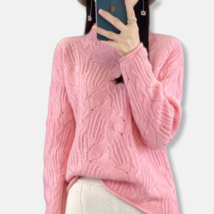 VogeLuxe | Pull en maille torsadée confortable pour femme 0