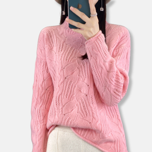 VogeLuxe | Pull en maille torsadée confortable pour femme 0