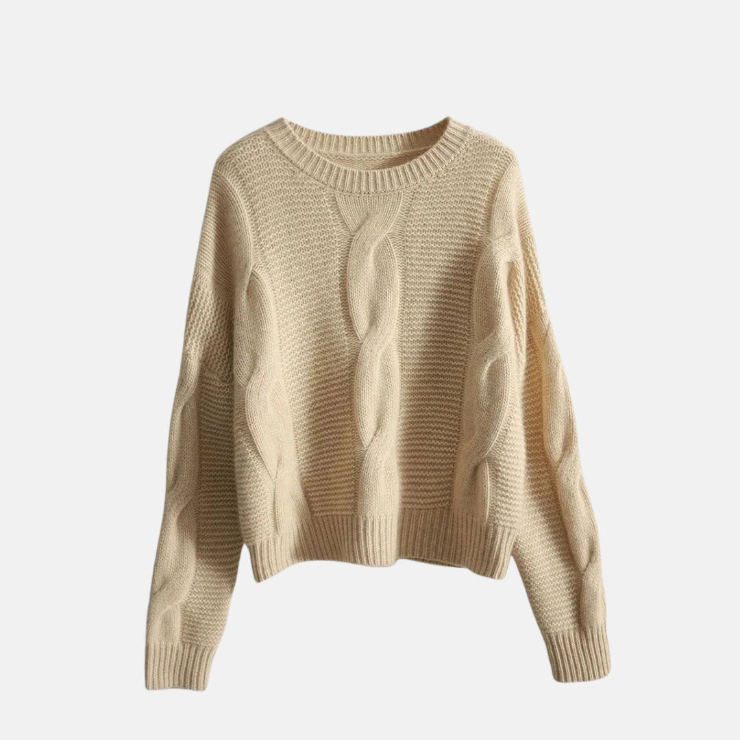 VogeLuxe | Pull en maille torsadée confortable pour femme 0