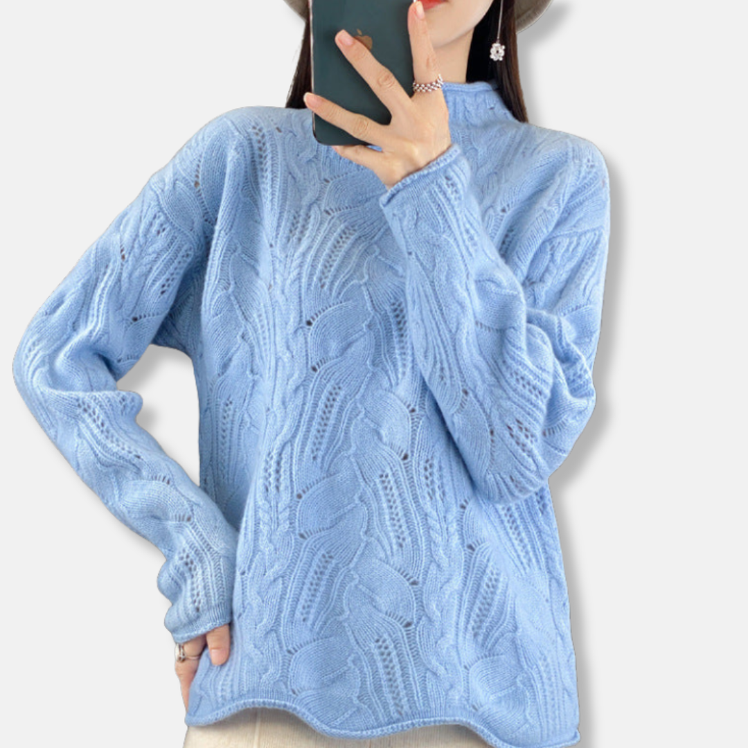 VogeLuxe | Pull en maille torsadée confortable pour femme 1