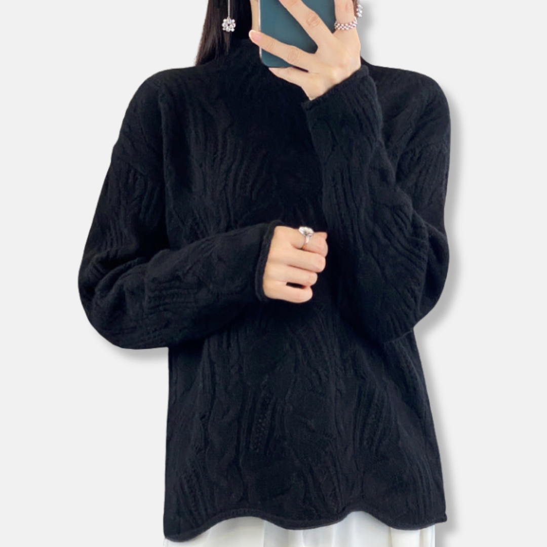 VogeLuxe | Pull en maille torsadée confortable pour femme 2