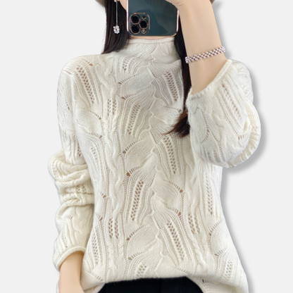 VogeLuxe | Pull en maille torsadée confortable pour femme 3