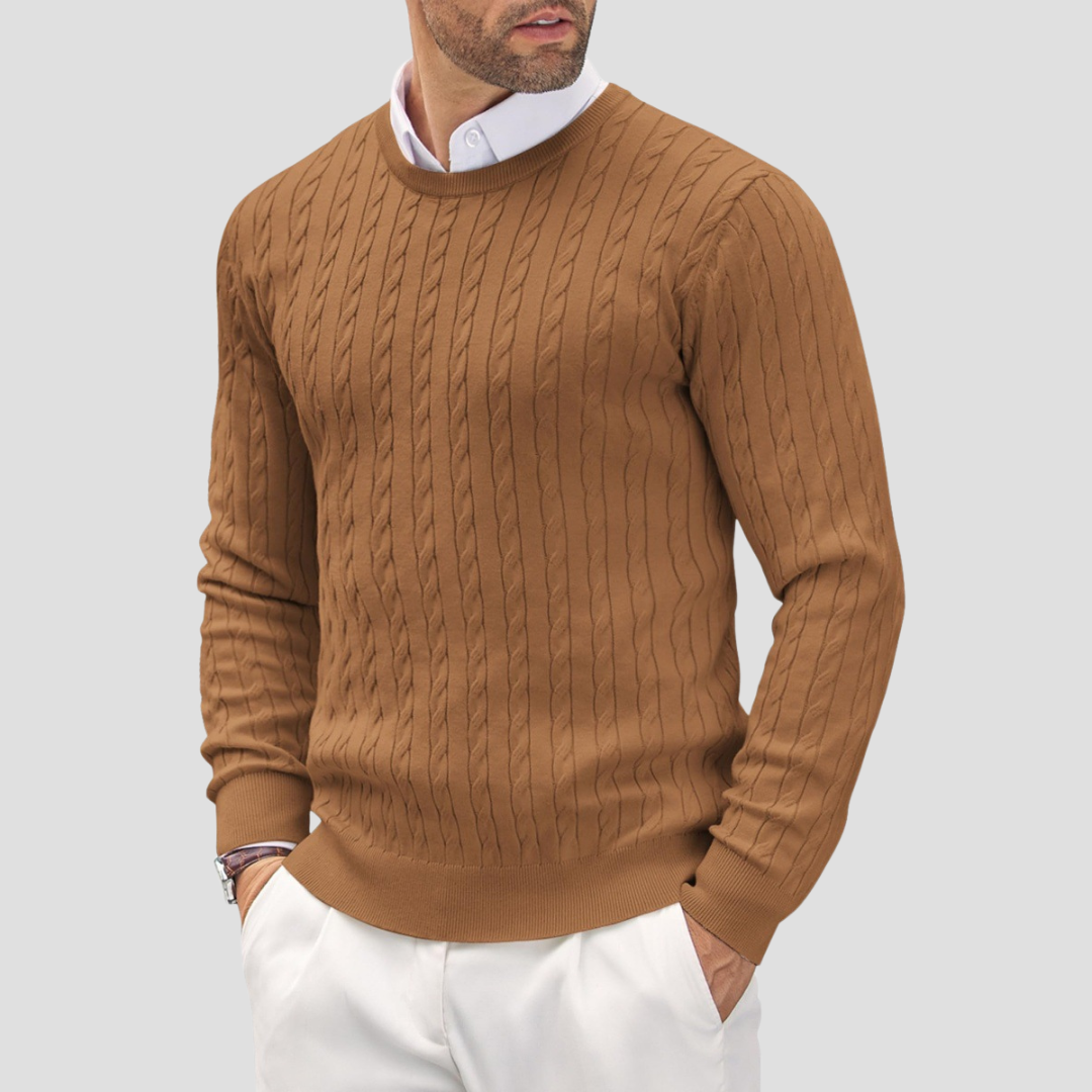 Pull en maille torsadée épais et chaud pour homme - PanierRoyale