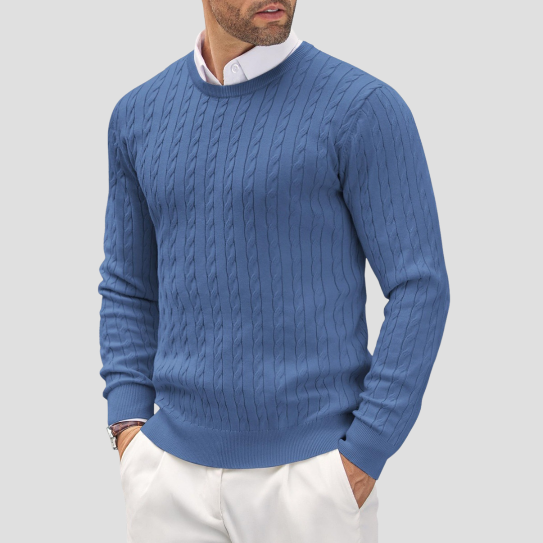 VogeLuxe | Pull en maille torsadée texturée pour homme 4