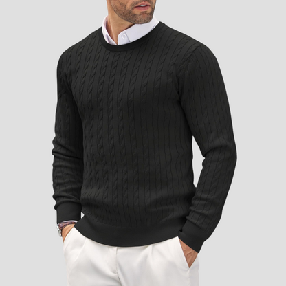 Pull en maille torsadée épais et chaud pour homme