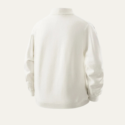VogeLuxe | Pull en polaire texturée pour homme avec col zippé. 1
