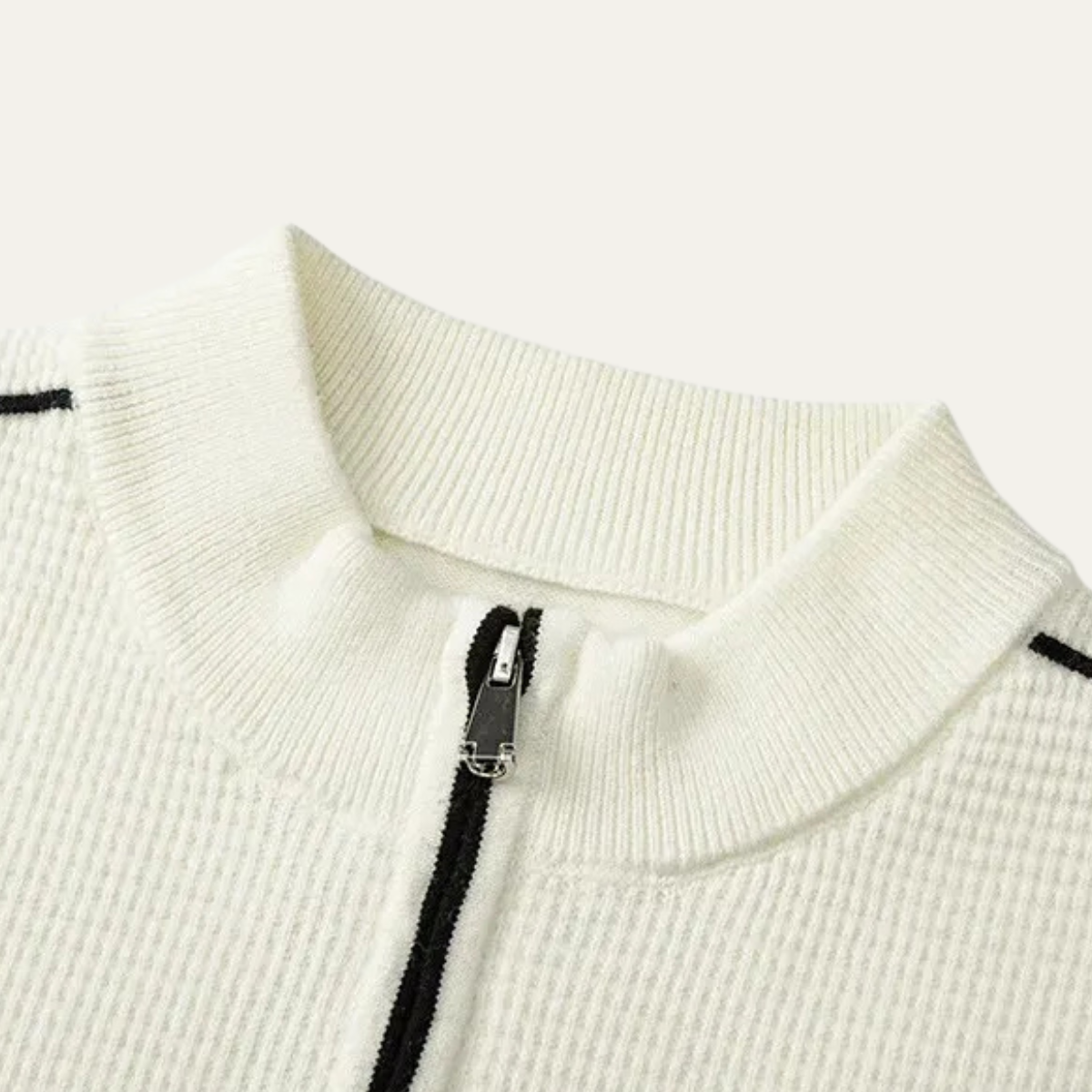 VogeLuxe | Pull en polaire texturée pour homme avec col zippé. 2