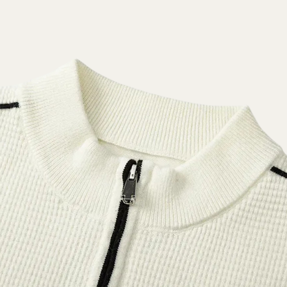 VogeLuxe | Pull en polaire texturée pour homme avec col zippé. 2