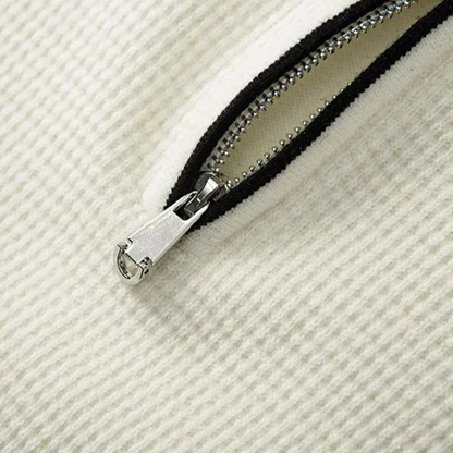 VogeLuxe | Pull en polaire texturée pour homme avec col zippé. 3
