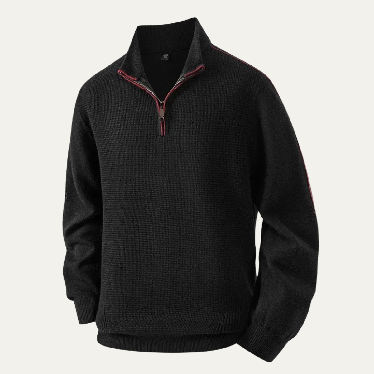 VogeLuxe | Pull en polaire texturée pour homme avec col zippé. 6