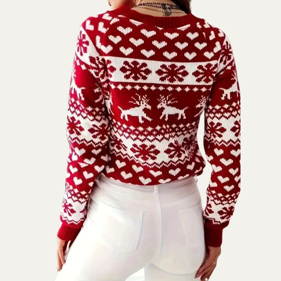 VogeLuxe | Pull festif en maille Fair Isle pour femme 1