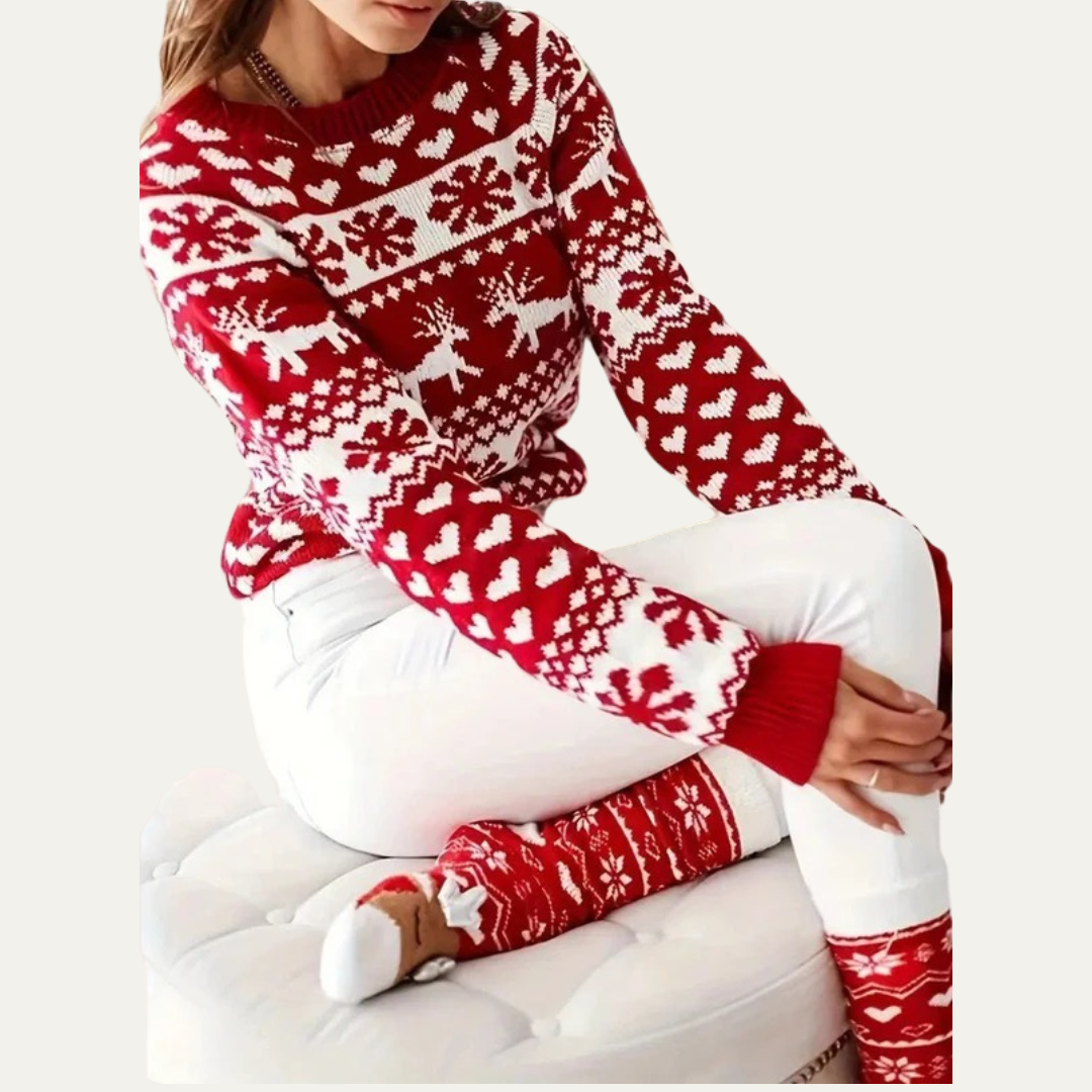 VogeLuxe | Pull festif en maille Fair Isle pour femme 2