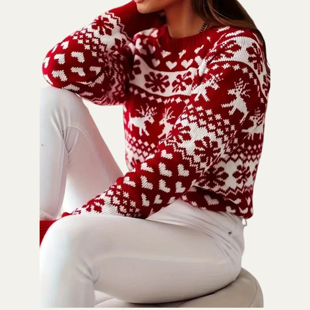 VogeLuxe | Pull festif en maille Fair Isle pour femme 3