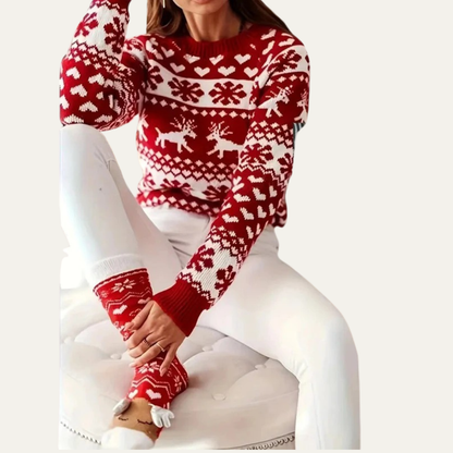 VogeLuxe | Pull festif en maille Fair Isle pour femme 4