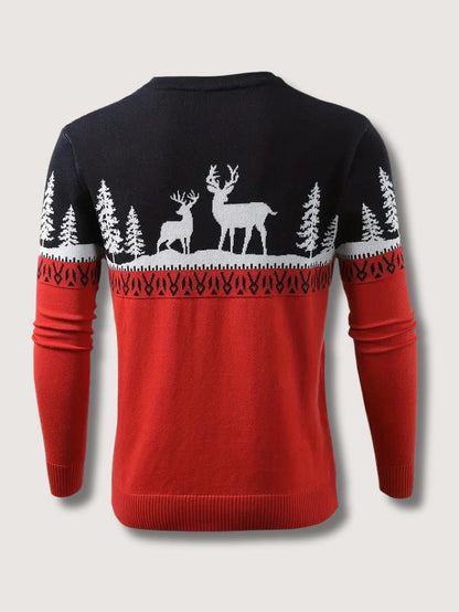 VogeLuxe | Pull homme Fair Isle à motifs de rennes et blocs de couleurs 3