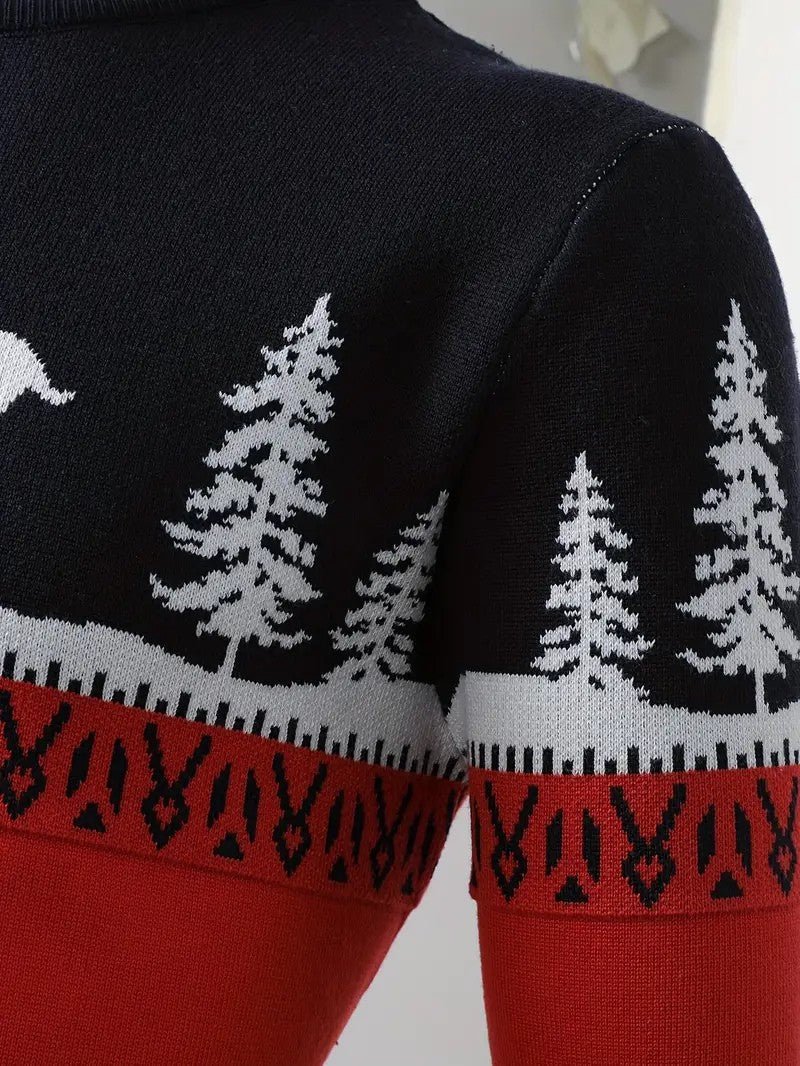 VogeLuxe | Pull homme Fair Isle à motifs de rennes et blocs de couleurs 5