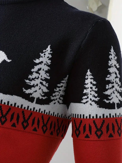 VogeLuxe | Pull homme Fair Isle à motifs de rennes et blocs de couleurs 5