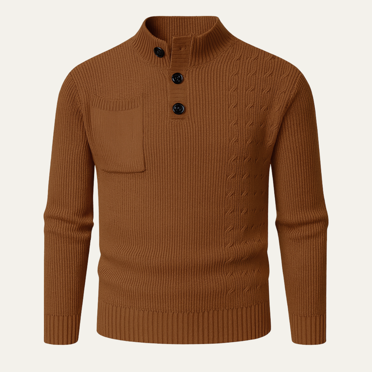 VogeLuxe | Pull homme à boutons côtelés 1