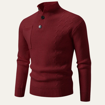 Pull Homme Côtelé à Fermeture Éclair