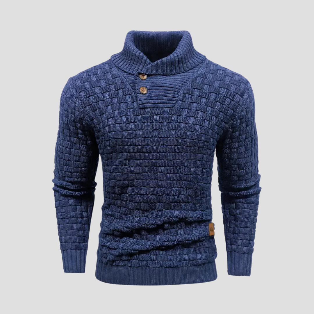 VogeLuxe | Pull homme à col châle en maille tressée 0