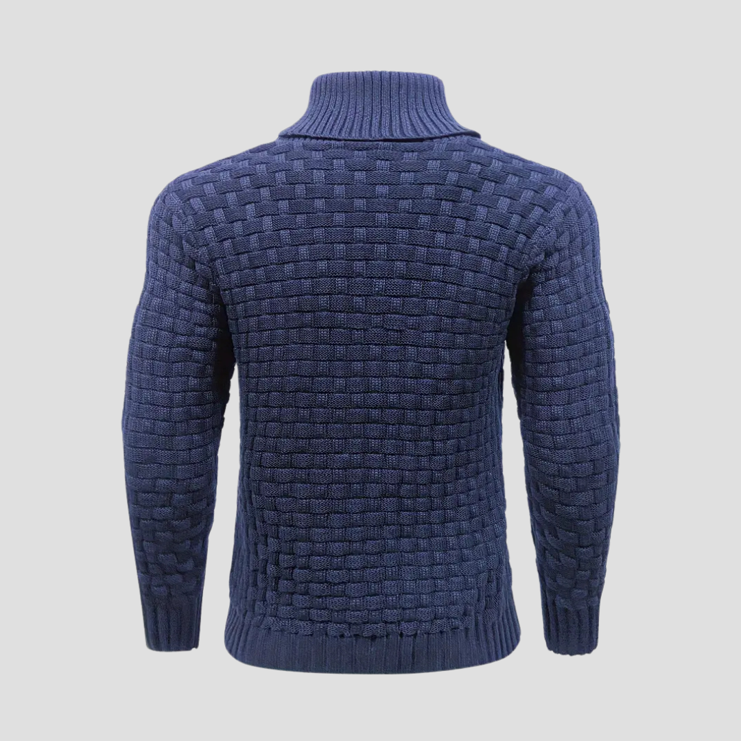 VogeLuxe | Pull homme à col châle en maille tressée 1