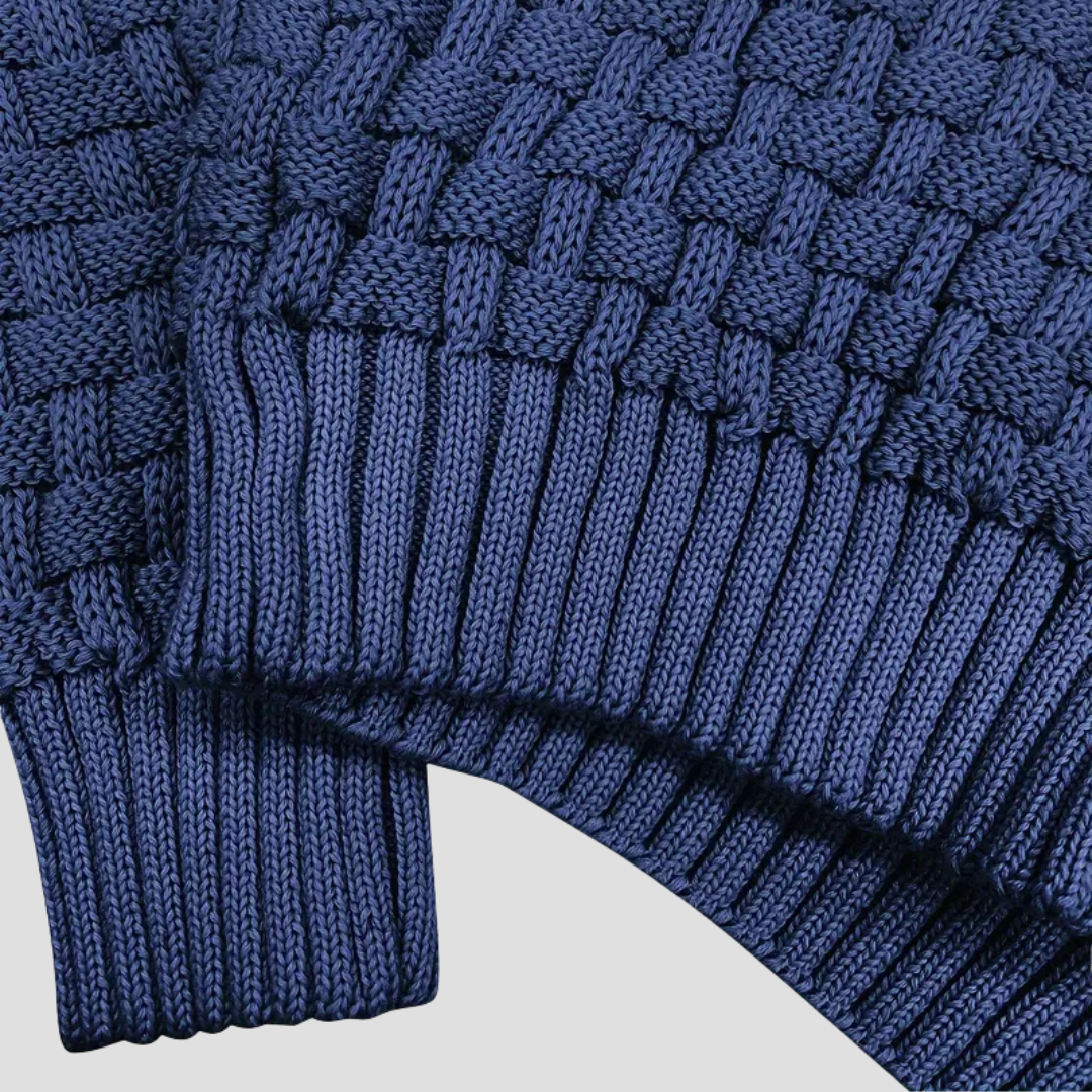 VogeLuxe | Pull homme à col châle en maille tressée 2