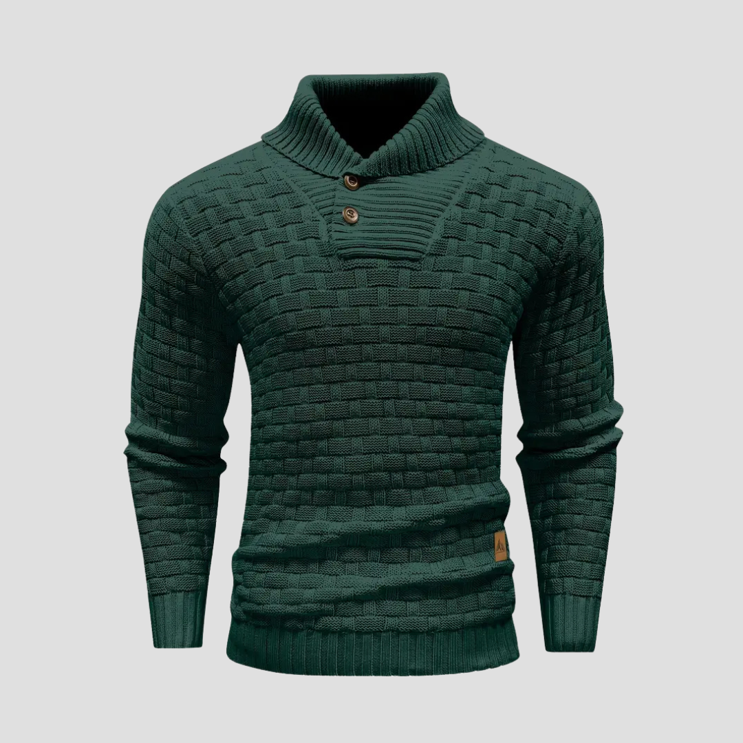VogeLuxe | Pull homme à col châle en maille tressée 3