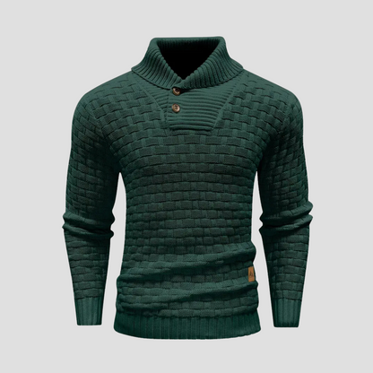 VogeLuxe | Pull homme à col châle en maille tressée 3