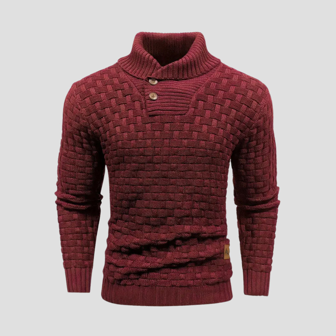 VogeLuxe | Pull homme à col châle en maille tressée 4