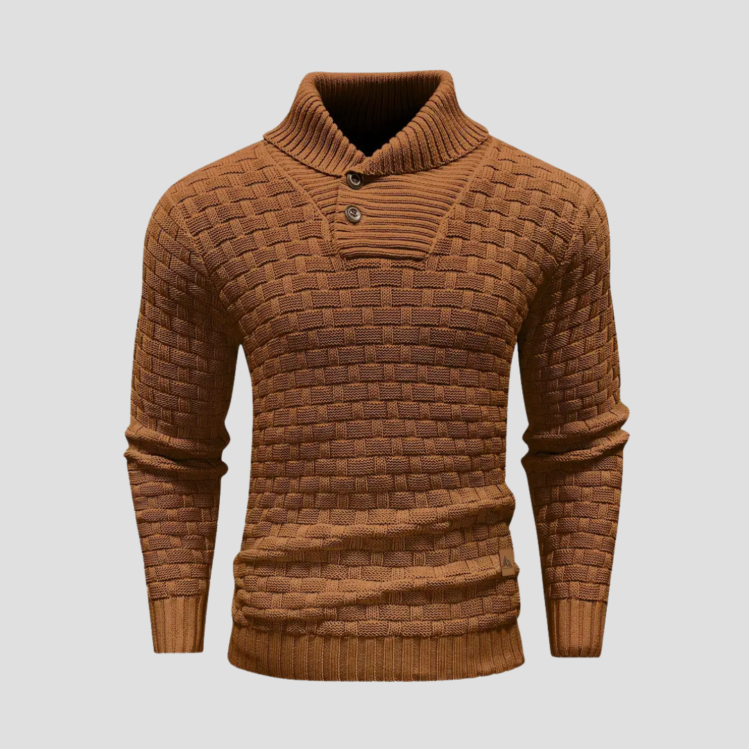 VogeLuxe | Pull homme à col châle en maille tressée 6