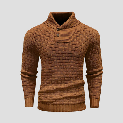 VogeLuxe | Pull homme à col châle en maille tressée 6