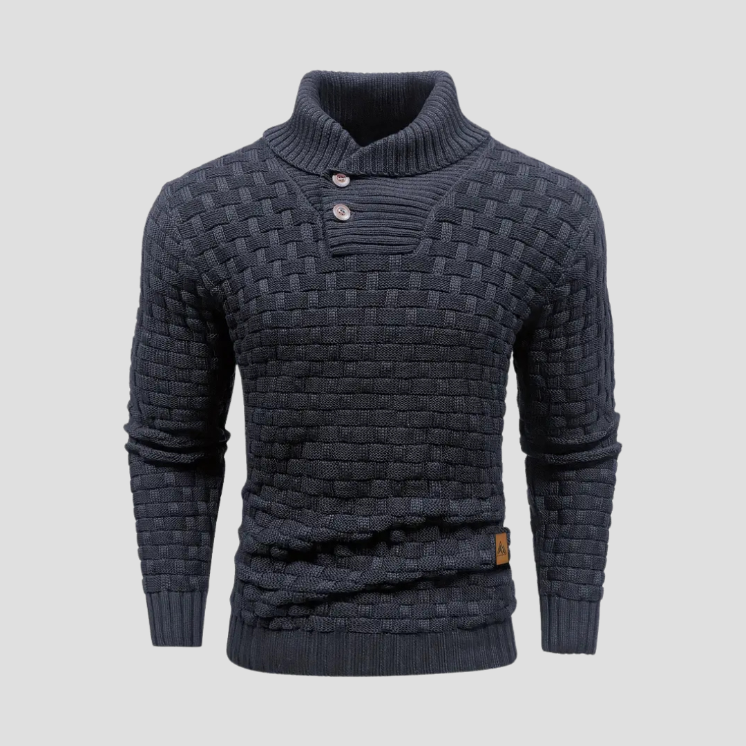VogeLuxe | Pull homme à col châle en maille tressée 7