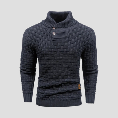 VogeLuxe | Pull homme à col châle en maille tressée 7