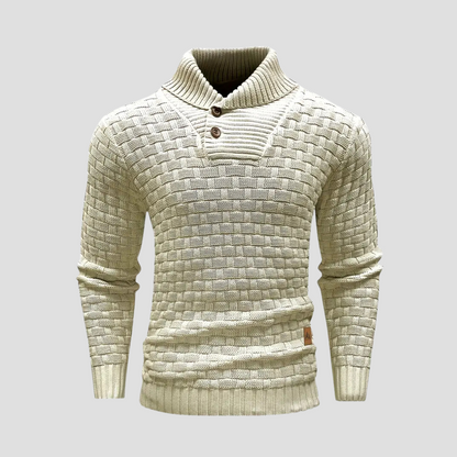 VogeLuxe | Pull homme à col châle en maille tressée 8
