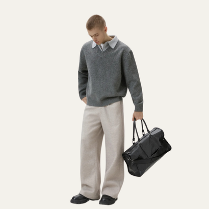 VogeLuxe | Pull homme à col en V et col superposé 5