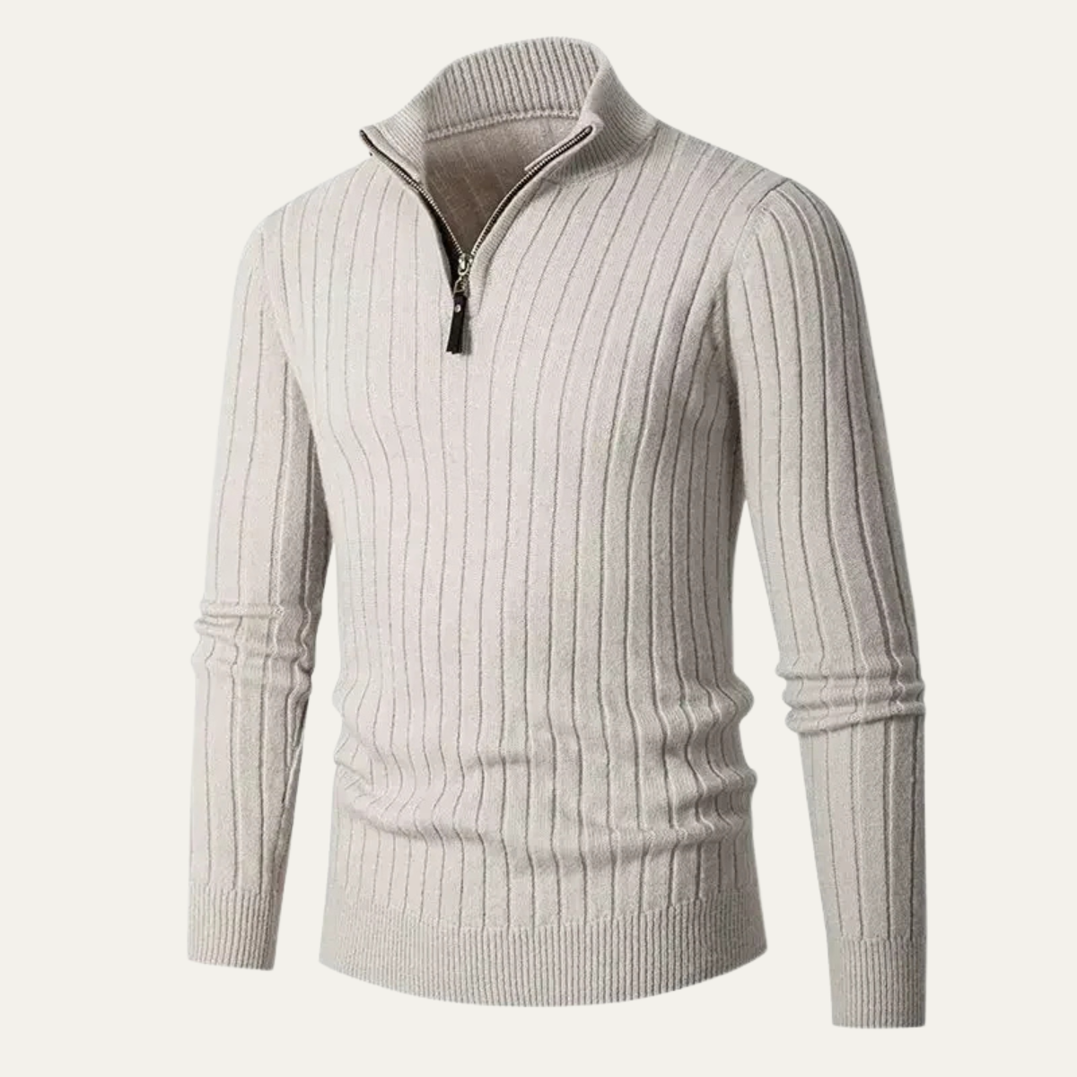 VogeLuxe | Pull homme à col montant zippé et coupe ajustée 0