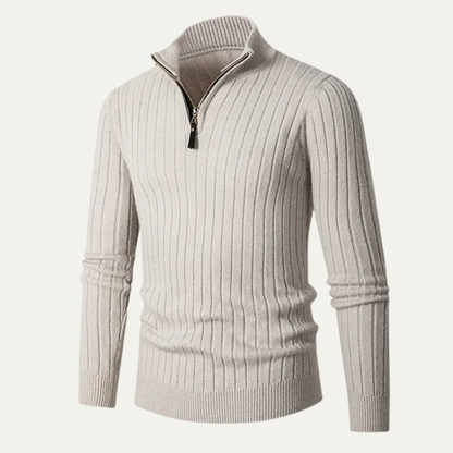 VogeLuxe | Pull homme à col montant zippé et coupe ajustée 0