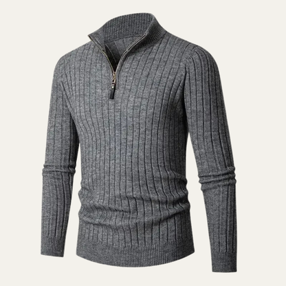 VogeLuxe | Pull homme à col montant zippé et coupe ajustée 10