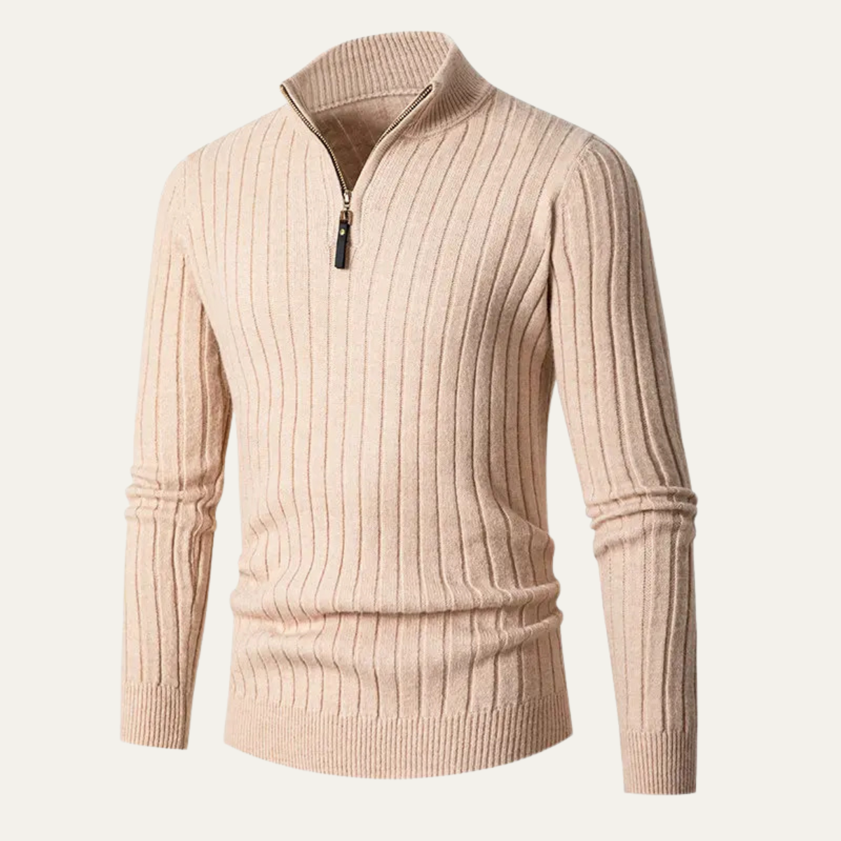 VogeLuxe | Pull homme à col montant zippé et coupe ajustée 10