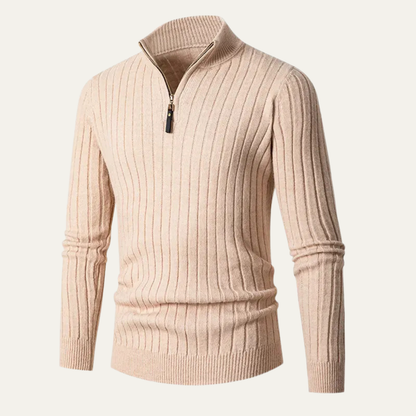 VogeLuxe | Pull homme à col montant zippé et coupe ajustée 10