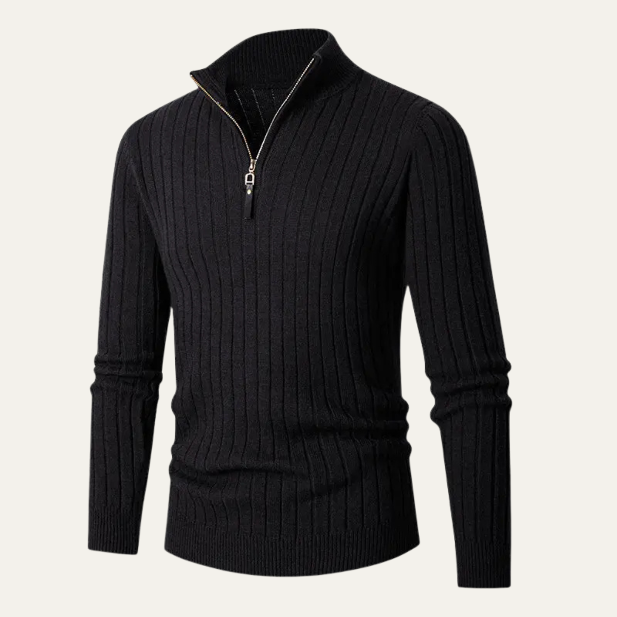 VogeLuxe | Pull homme à col montant zippé et coupe ajustée 12
