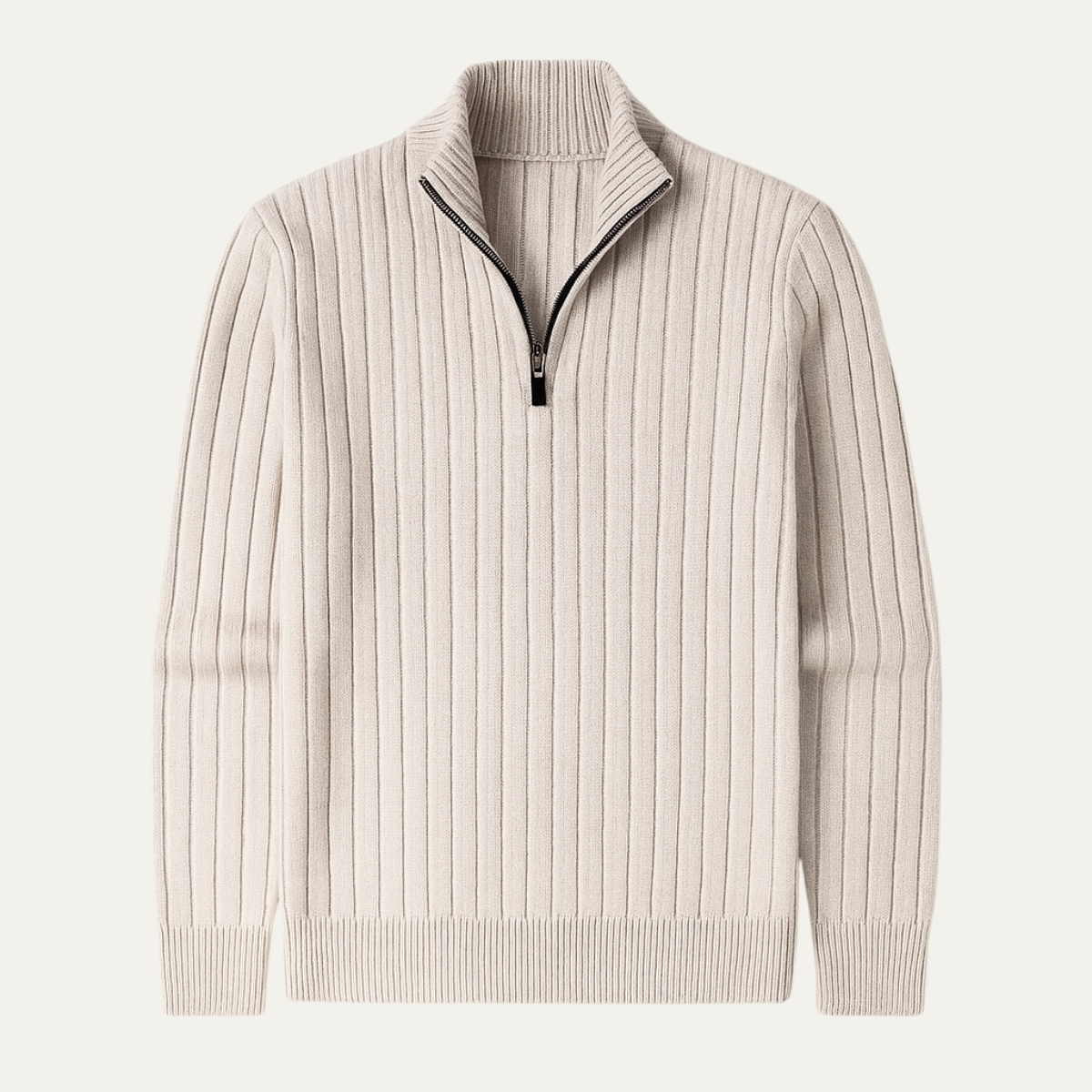 VogeLuxe | Pull homme à col montant zippé et coupe ajustée 1