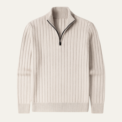VogeLuxe | Pull homme à col montant zippé et coupe ajustée 1